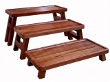 Exquisite Acacia Wood Nested Stool Set of 3